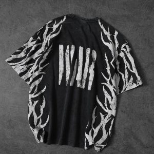Urban Edge Acid-Wash Oversized Graphic Tee