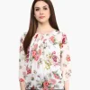 Women Off White Printed Top